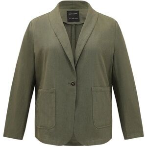 BloomChic Plus Size 4XL Plisse Lapel Collar Patched Pocket Blazer us26